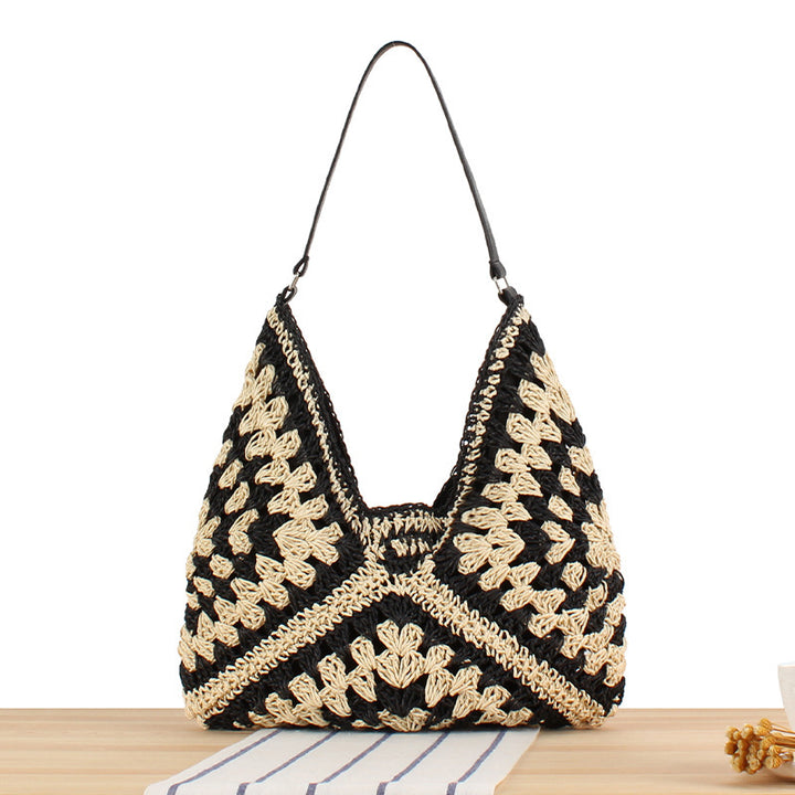 Shoulder bag with hand-knotted pattern and leather accents Stornfield