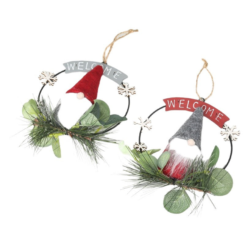 Decorative Christmas wreath with gnome motif Stornfield