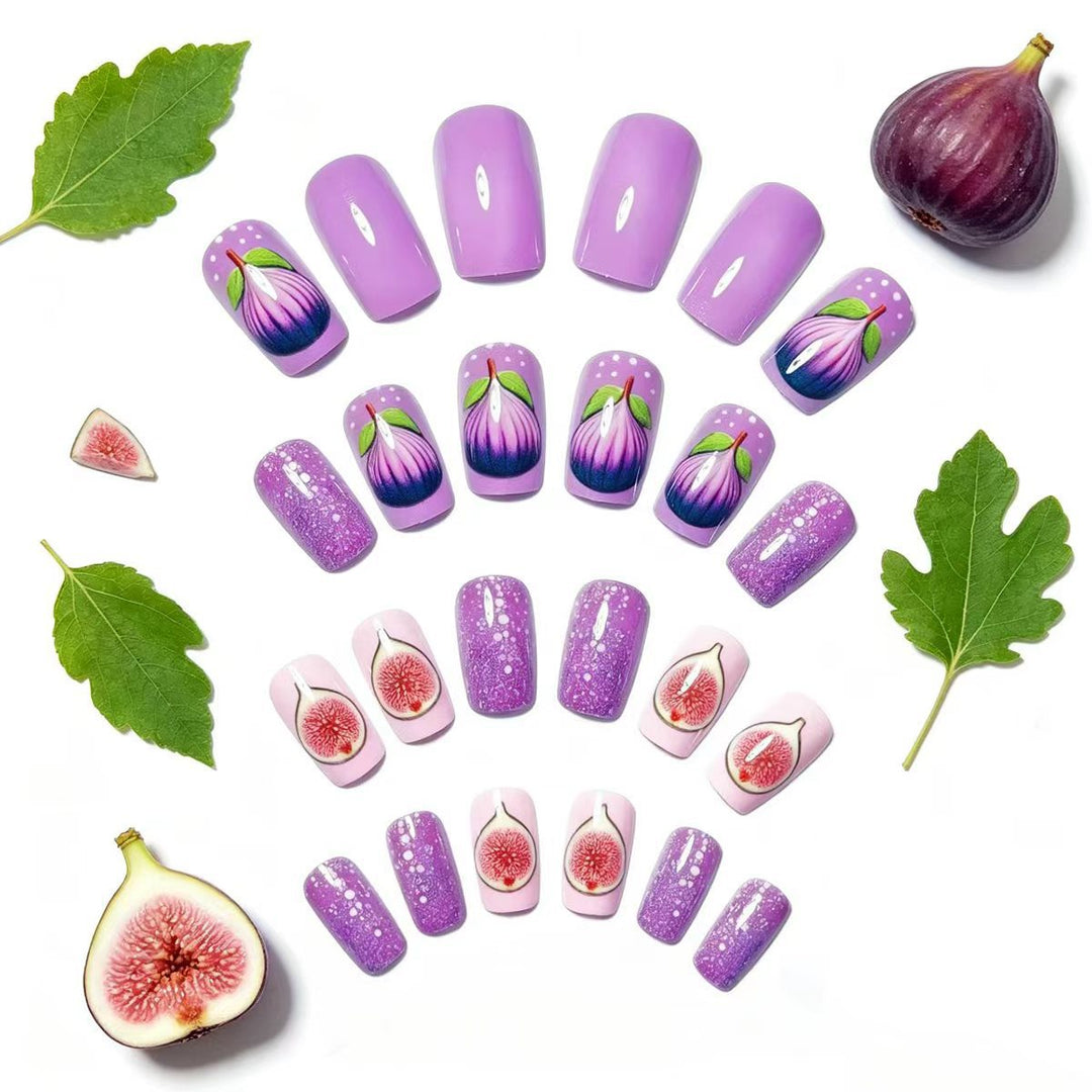 Artificial nails with elegant fig motifs Stornfield