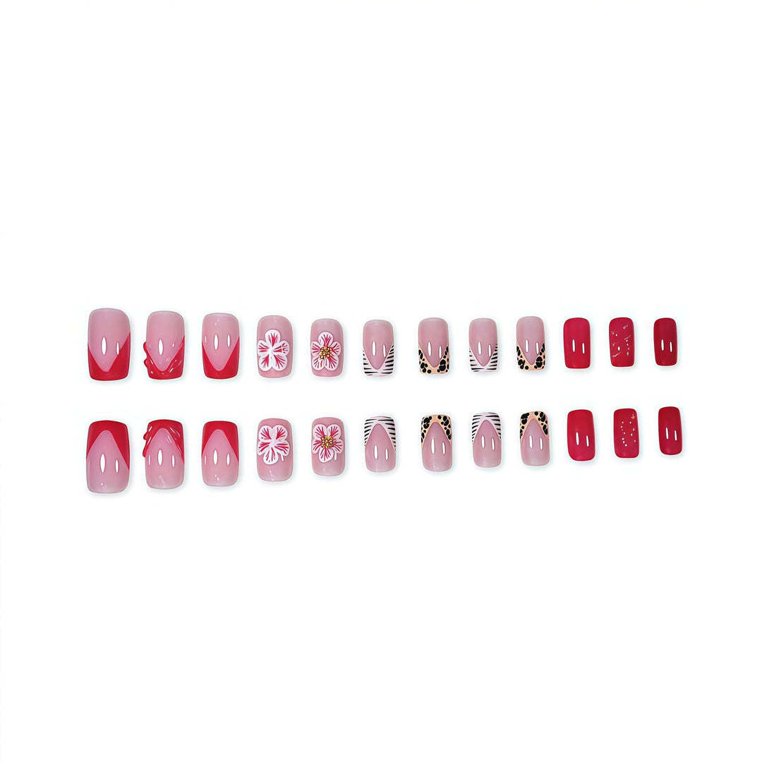 Decorative Press-On Nail Art with Floral Designs Stornfield
