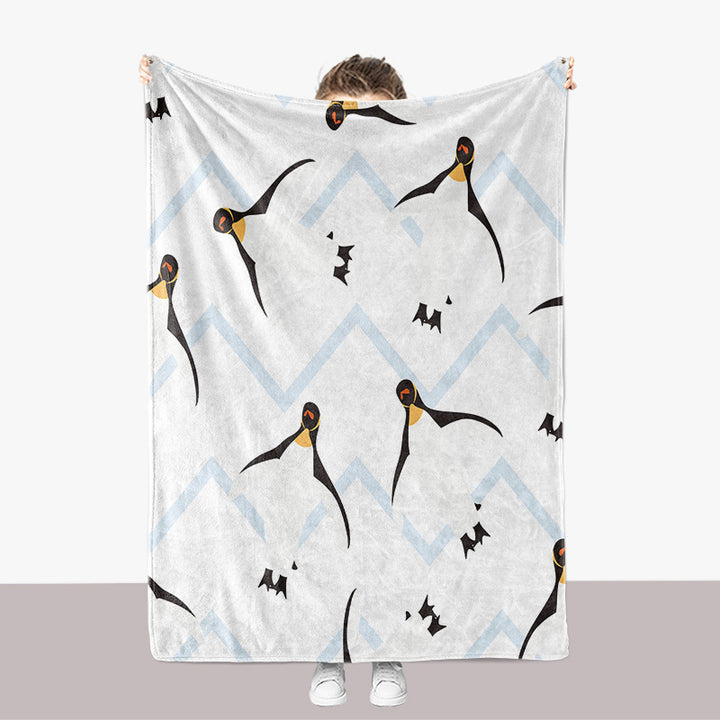 Penguin-Themed Plush Throw Blanket