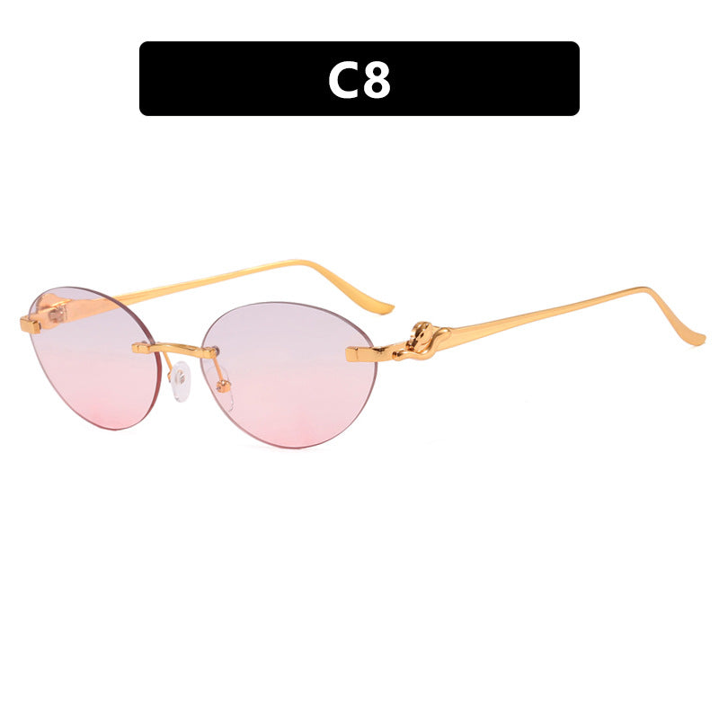 Women's round sunglasses with elegant, semi-transparent frame and fashionable details Stornfield