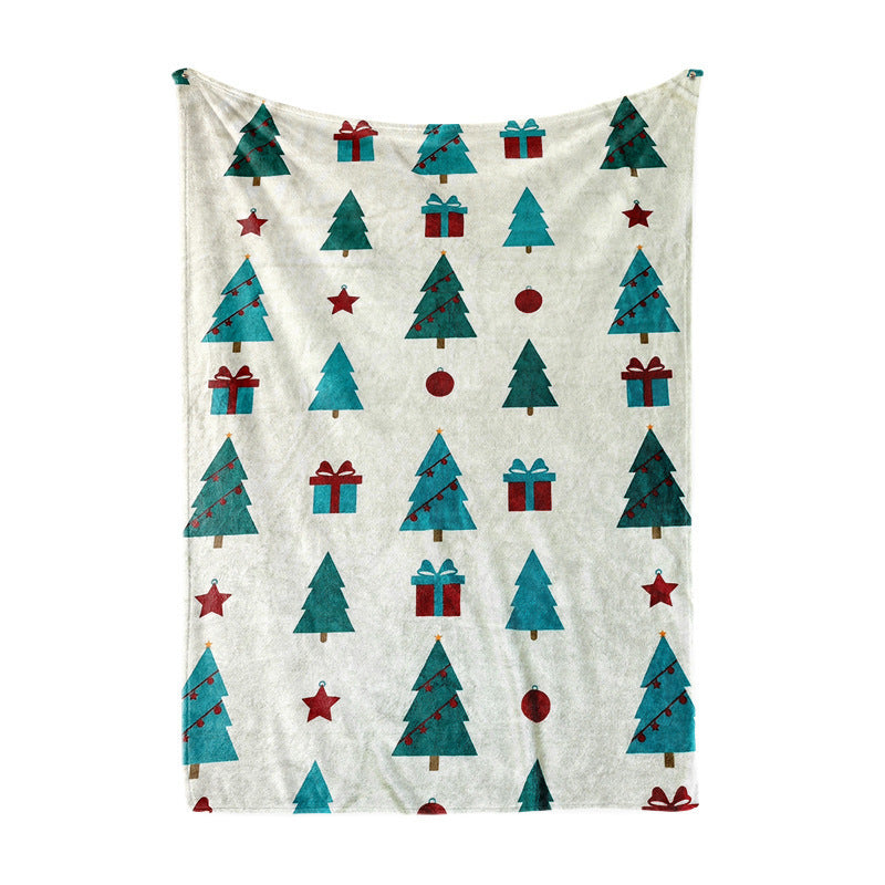 Festive Holiday-Themed Plush Fleece Blanket