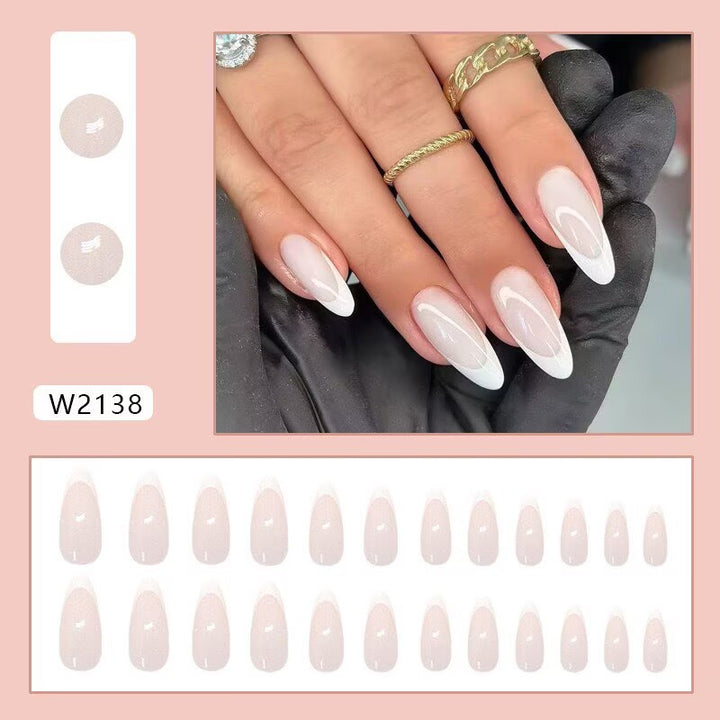 Elegant artificial nails with French tips