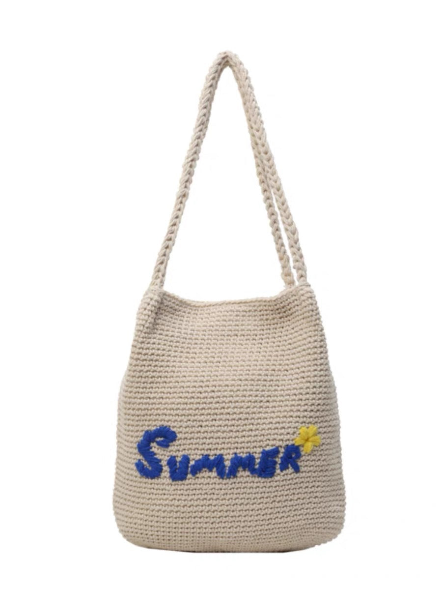 Handcrafted cotton bag with cheerful summer motif Stornfield