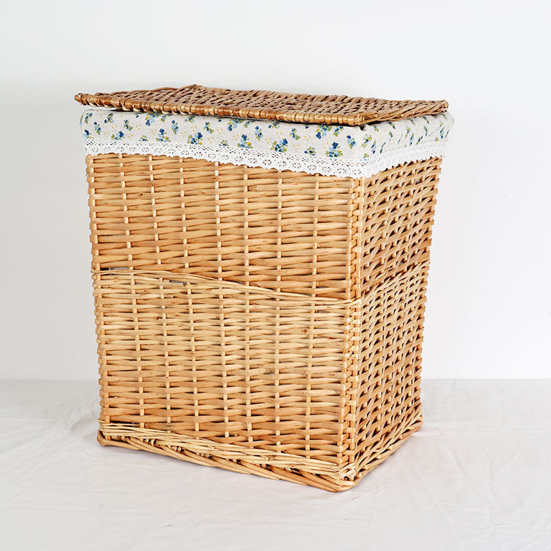 Women's laundry basket with decorative fabric cover and practical lid Stornfield