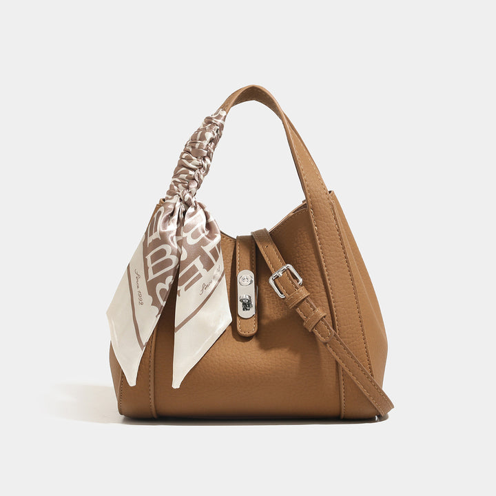 Stylish Structured Handbag with Scarf Detail