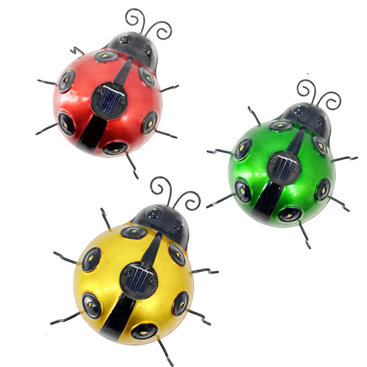 Decorative Solar-Powered Metal Ladybug Garden Lights With Warm LED Accents Stornfield