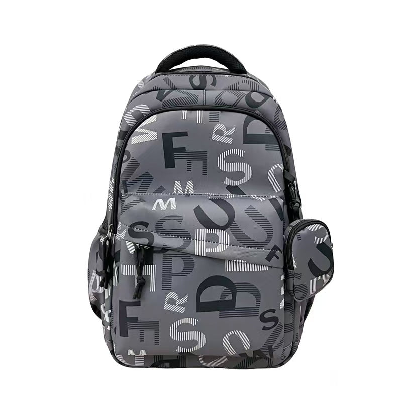 Stylish backpack with modern lettering pattern Stornfield