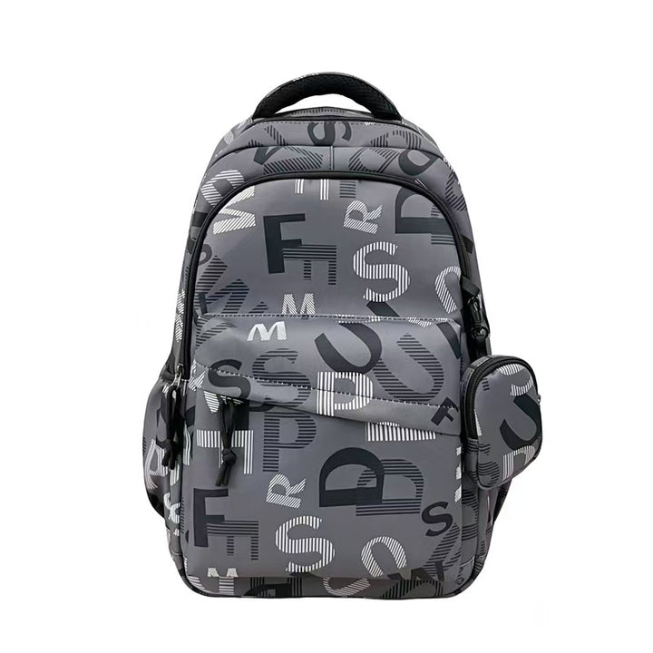 Stylish backpack with modern lettering pattern Stornfield