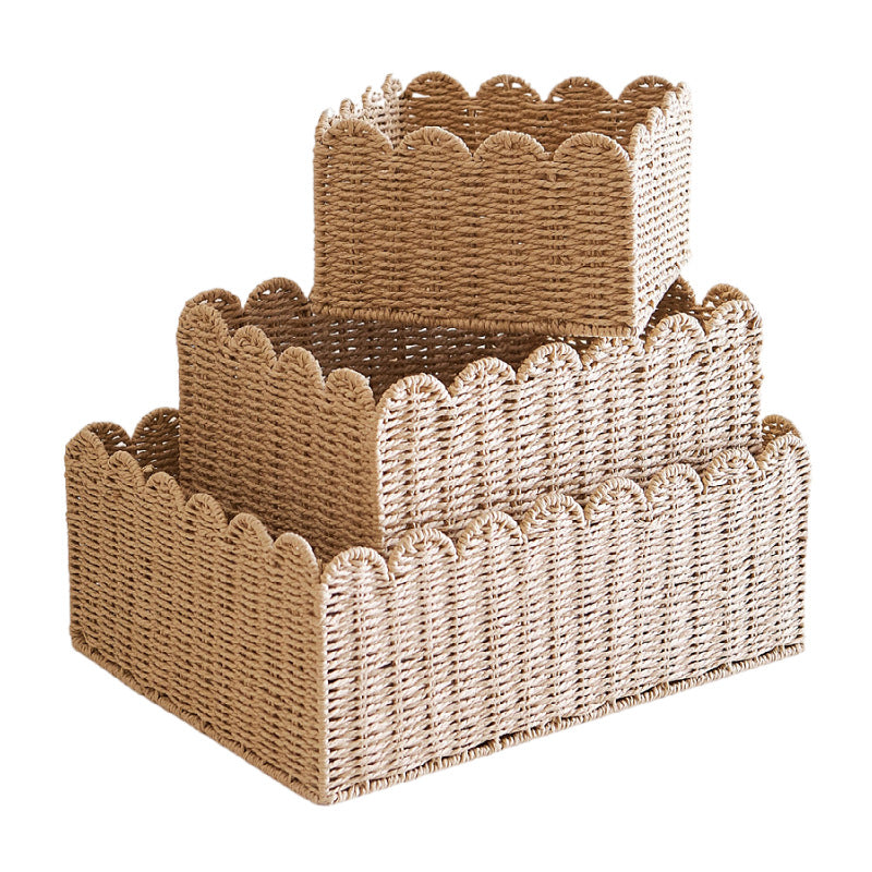 Scalloped Woven Storage Basket Stornfield