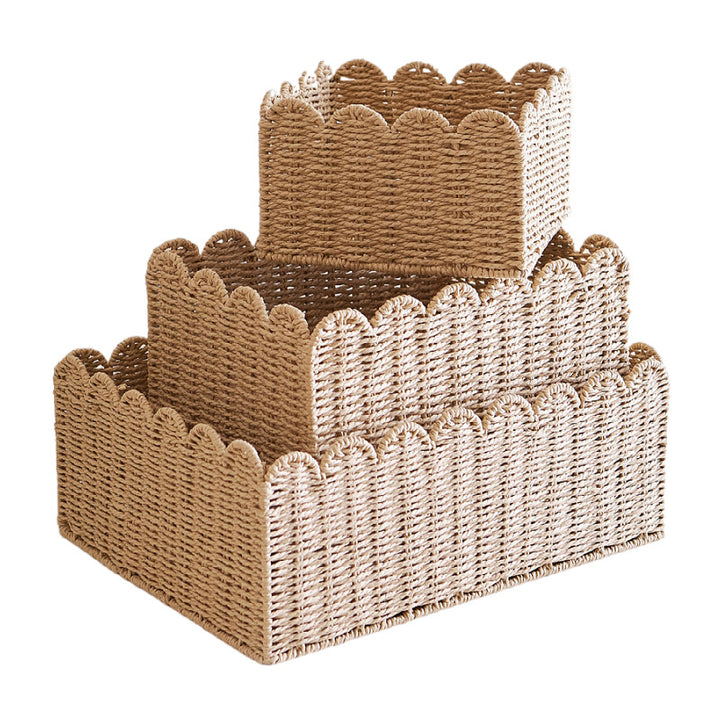 Scalloped Woven Storage Basket Stornfield