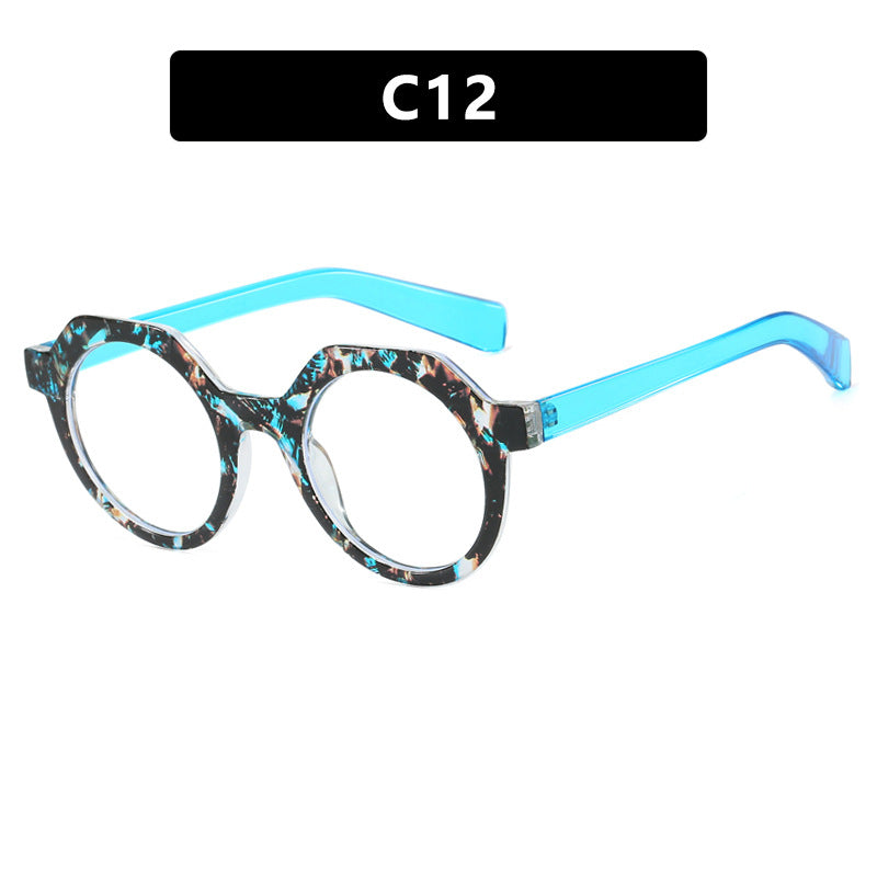 Ladies extravagant round sunglasses with colored accented frame Stornfield