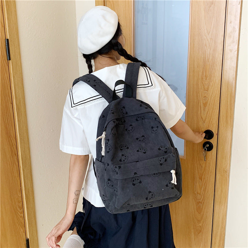 Casual backpack with panda motif Stornfield