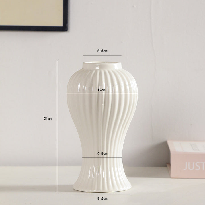 Elegant Ribbed Ceramic Flower Vase Stornfeild 1790310309