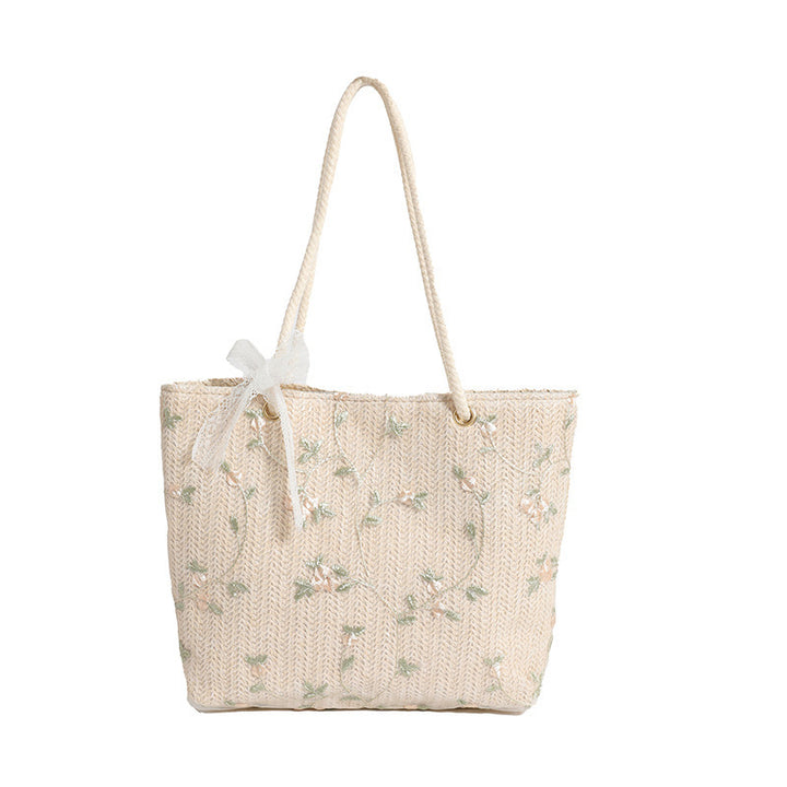 WoEmbroidered Straw Tote Bag Stornfield