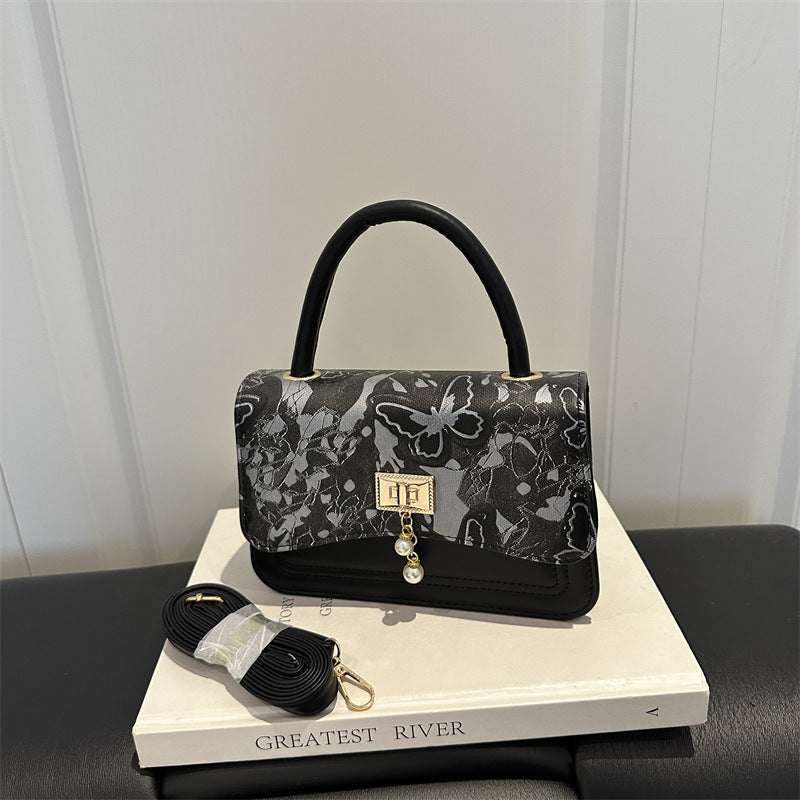 Elegant Floral Print Handheld Purse