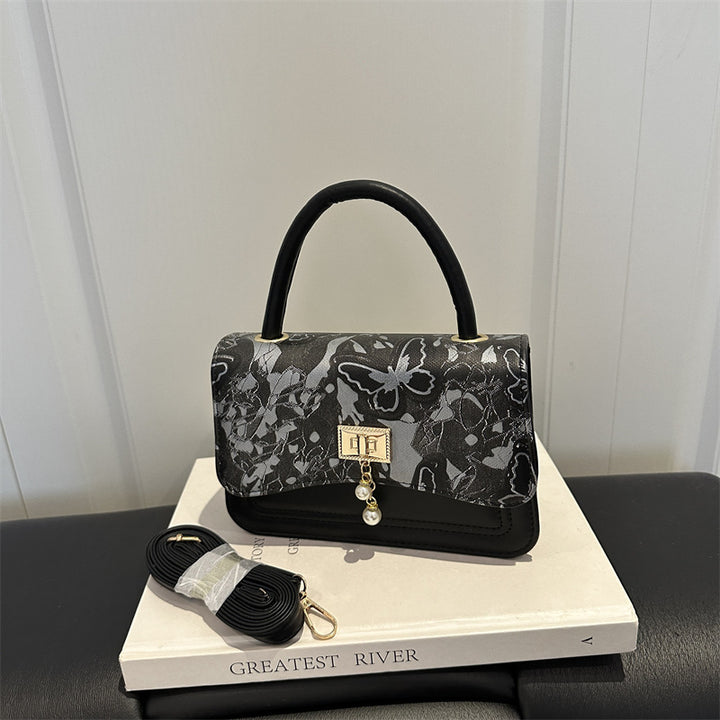 Elegant Floral Print Handheld Purse