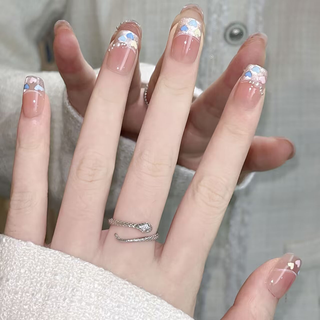 Artistic Floral Press-On Nail Set Stornfield