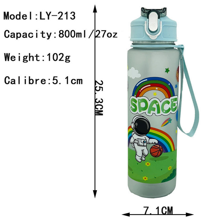 Women's water bottle in space design with practical carrying strap Stornfield