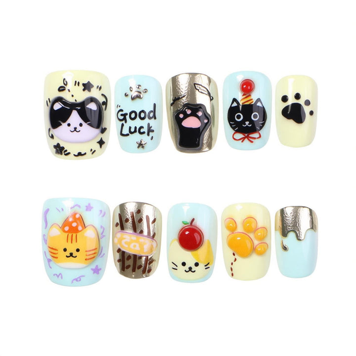 Whimsical Thematic Press-On Nail Art Set Stornfield