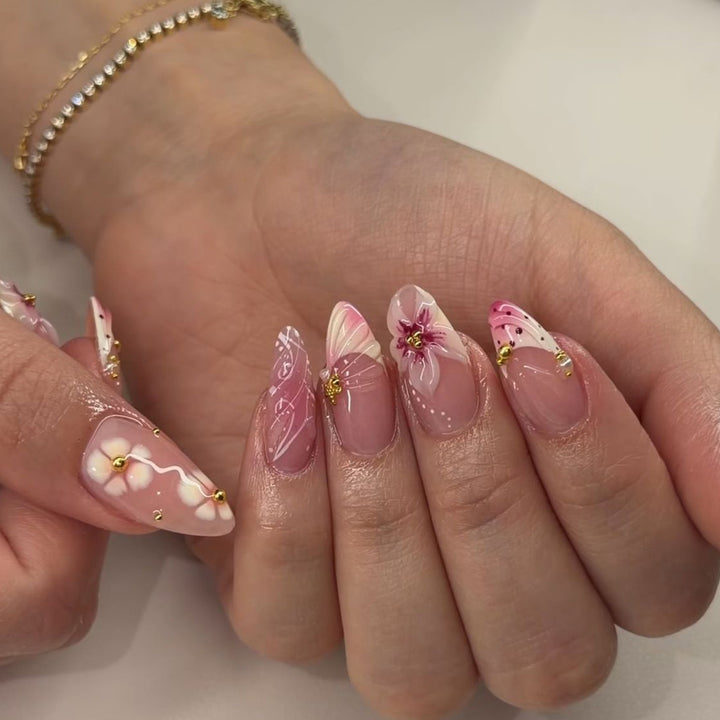 Floral and Metallic Nail Art Enhancements Stornfield