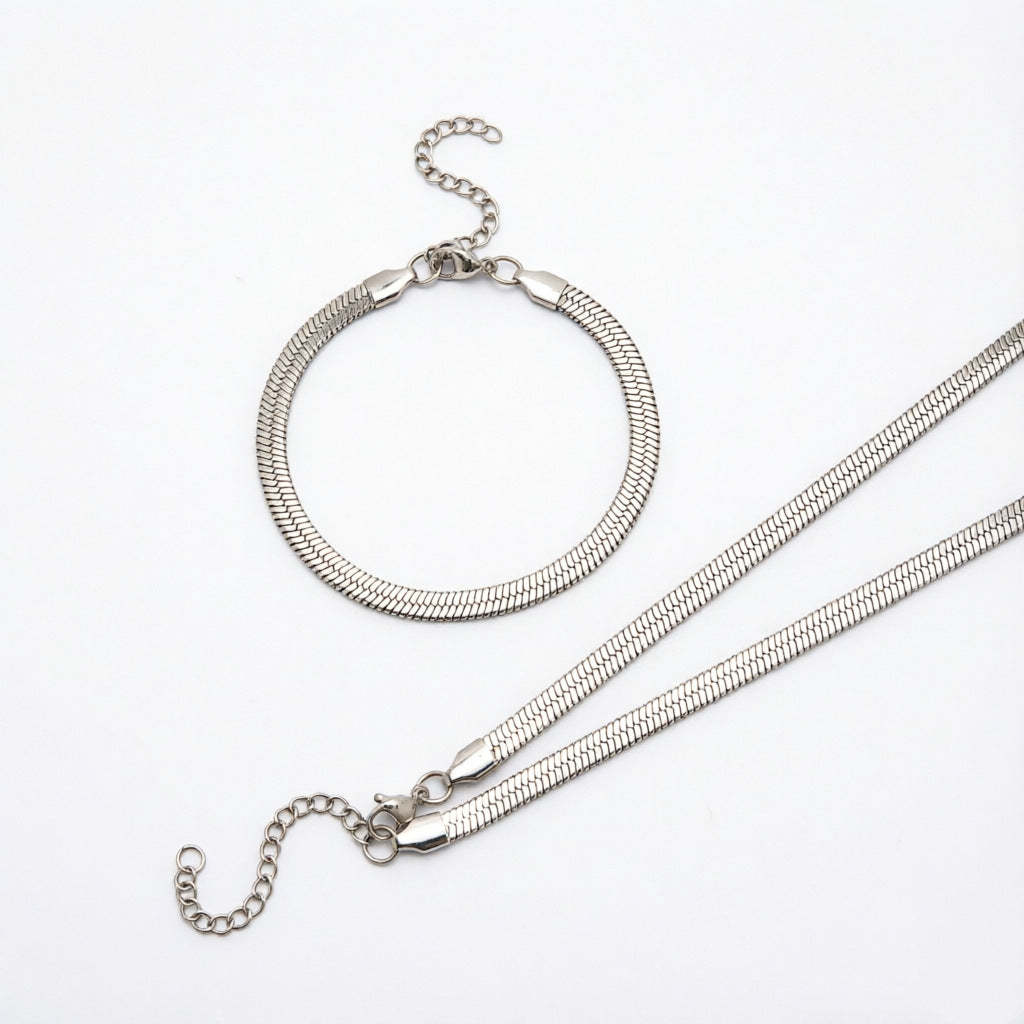 Elegant Textured Chain Jewelry Set Stornfield