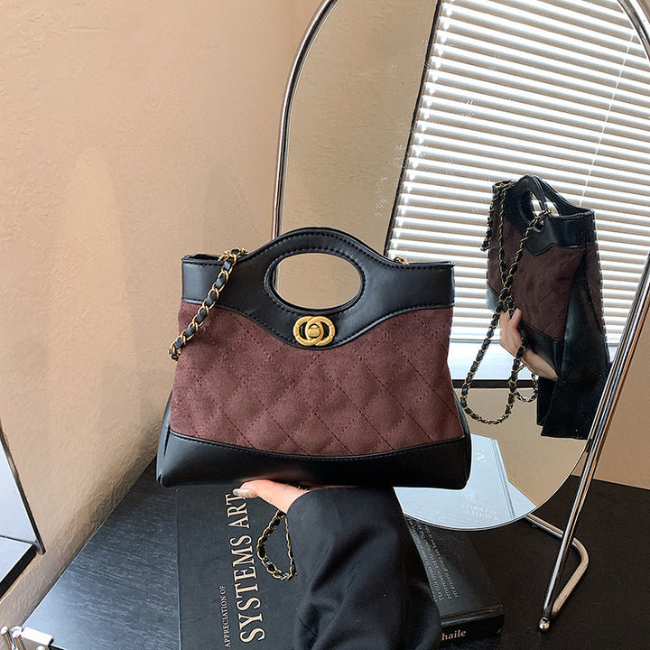Quilted Multi-Texture Handheld Tote Bag