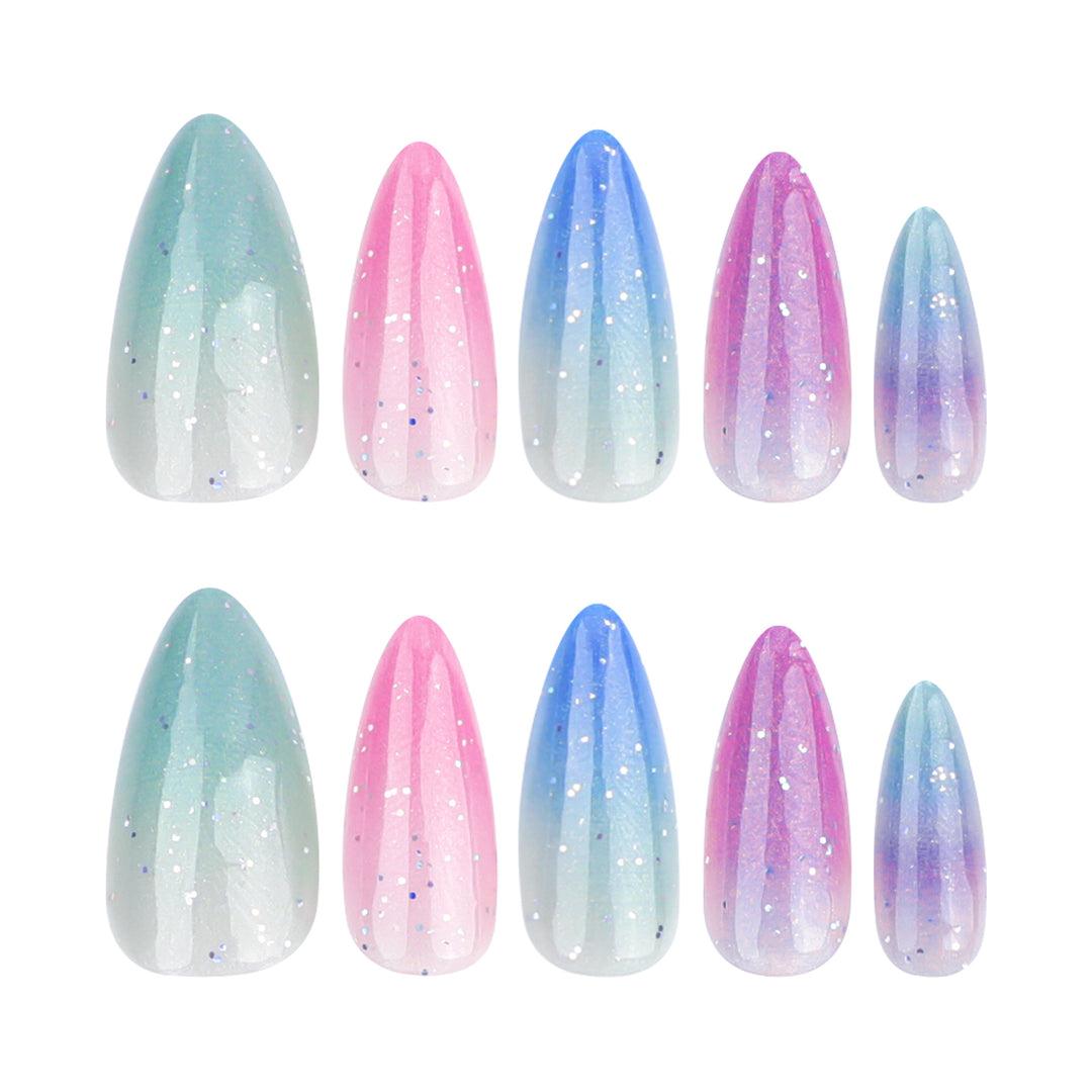 Artful Nail Extensions with Glitter Gradients Stornfield