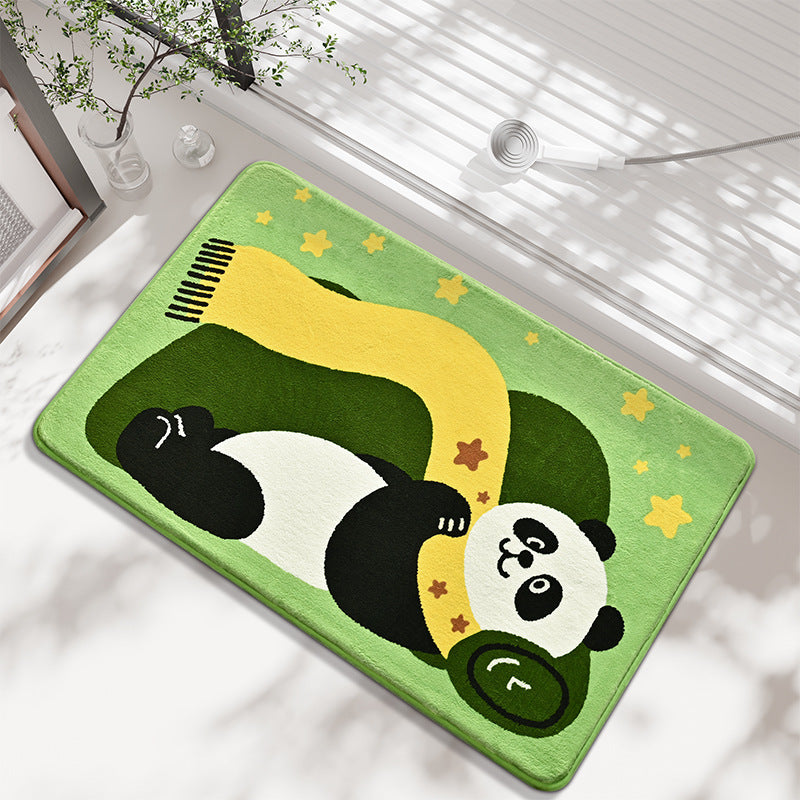 Cartoon Panda-Themed Bath Mat