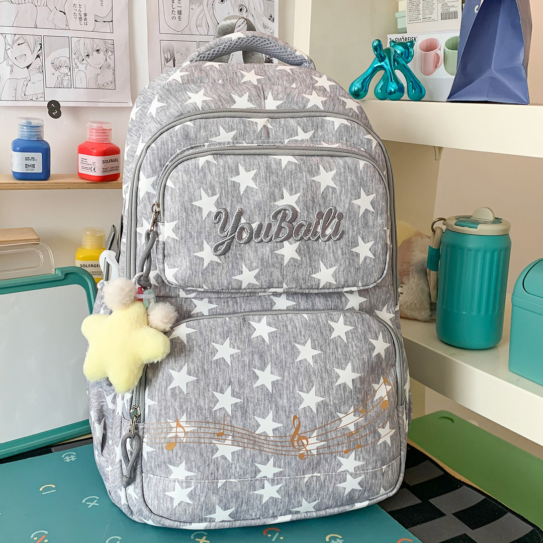 Star-Patterned Canvas Backpack Stornfield