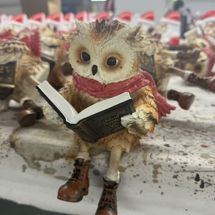 Decorative owl with book and scarf Stornfield