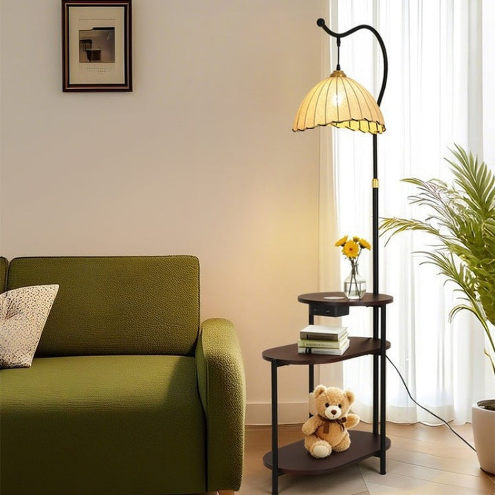 Floor Lamp with Integrated Side Table