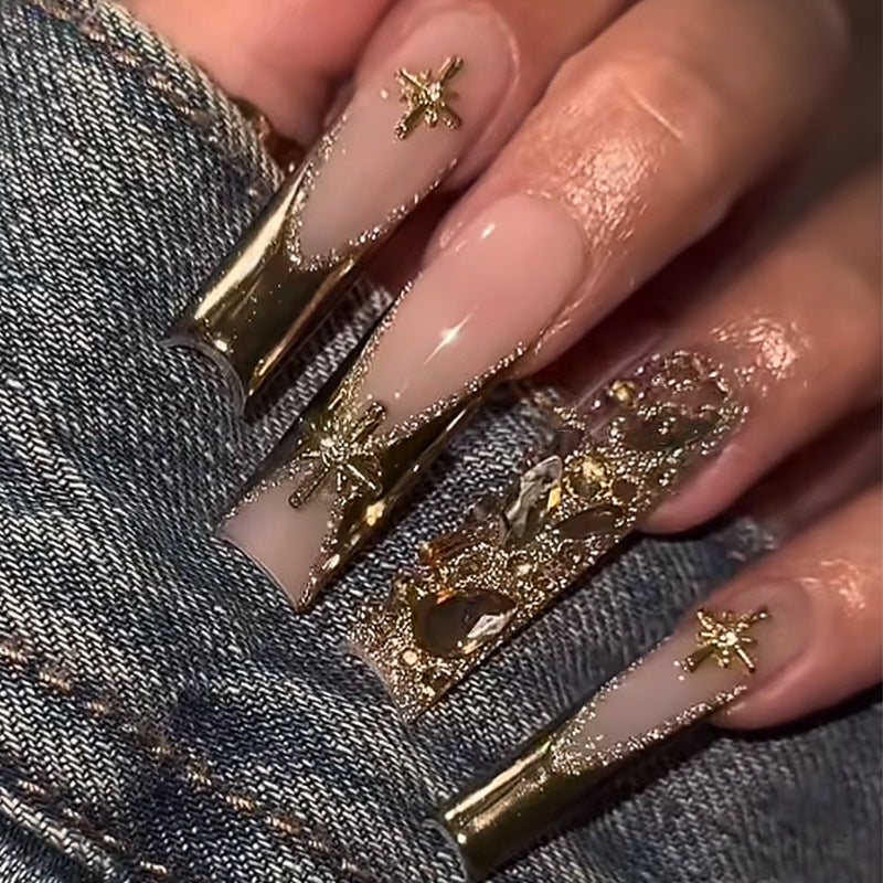 Fake nail set with glitter accents and elegant decorations Stornfield