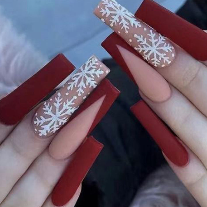Premium Winter-Themed Press-On Nail Art Extensions