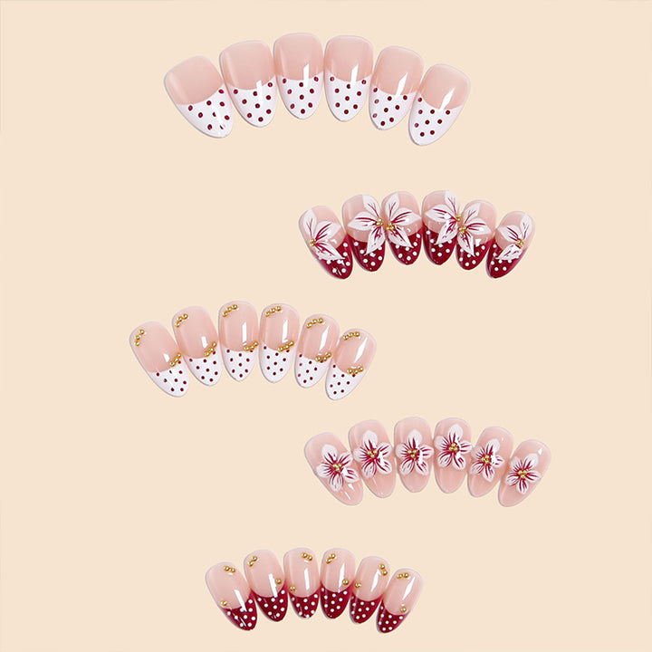 Artistic Nail Tips with Floral Decoration Stornfield