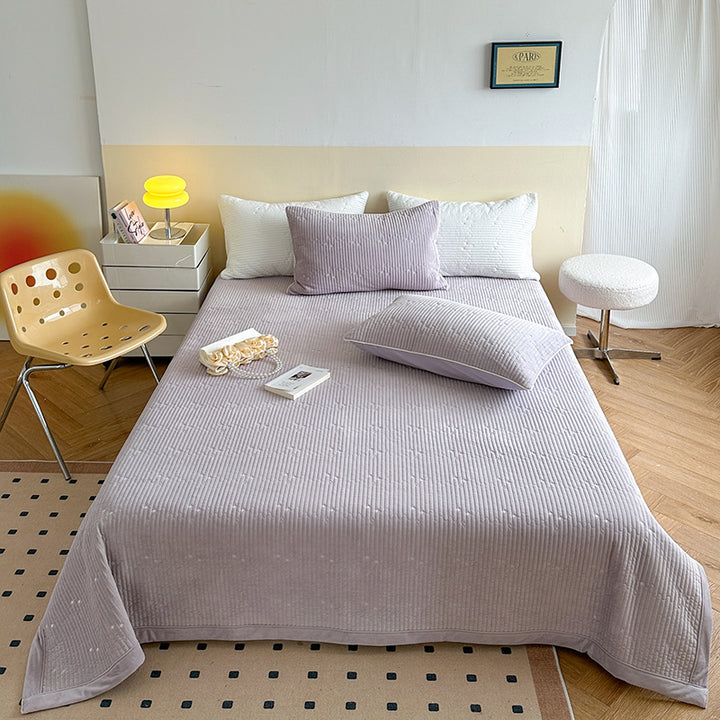Quilted Lightweight Bedspread Coverlet with Subtle Star-Embossed Texture