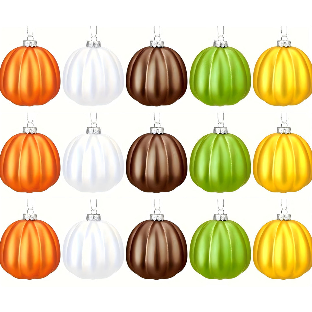 Hanging Christmas Ornaments in Pumpkin Glass Design Ornament Set