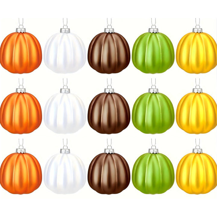 Hanging Christmas Ornaments in Pumpkin Glass Design Ornament Set