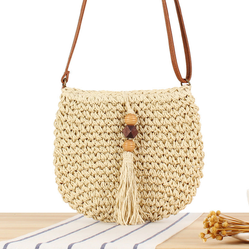 Shoulder bag with Hand-knotted Macramé and Fringes Stornfield
