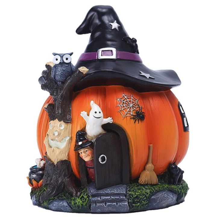Halloween-Themed Pumpkin House Figurine