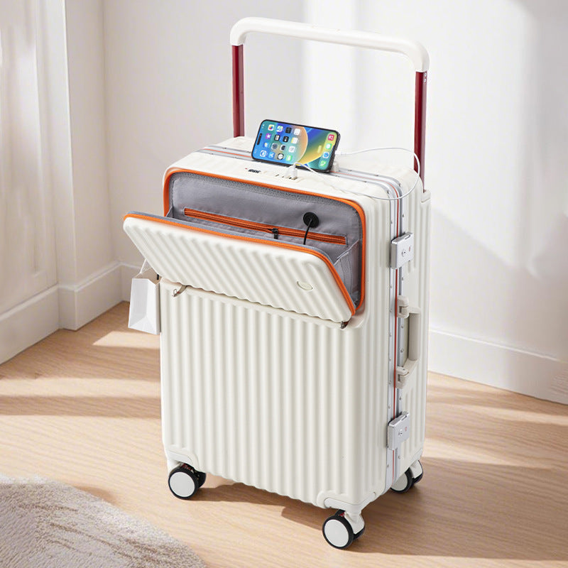 Unisex Multi-Compartment Rolling Hard-Shell Luggage with Integrated Charging Port Stornfield