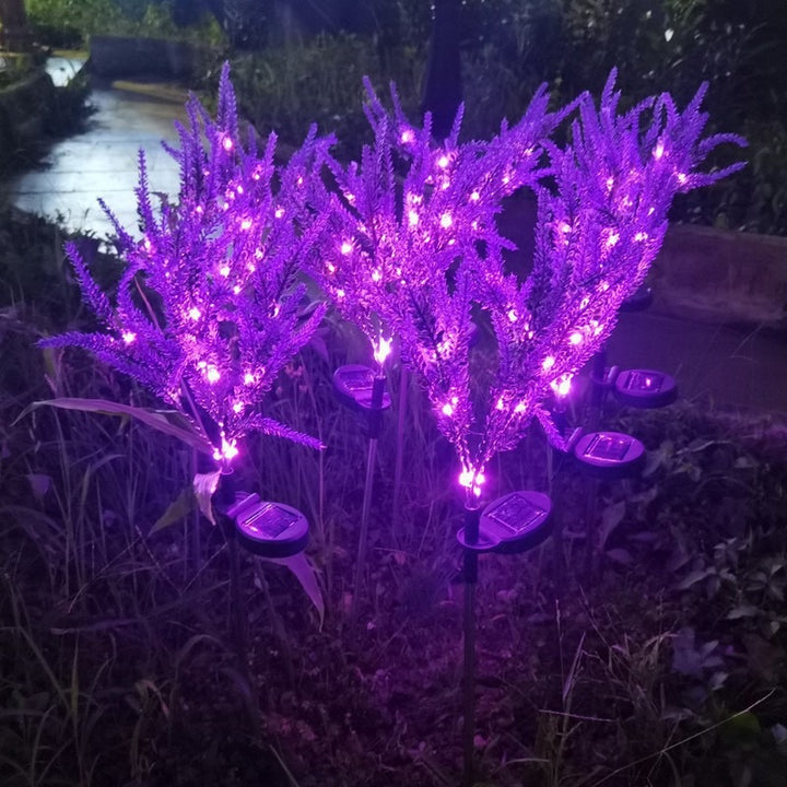 Solar LED Faux Lavender Garden Stake Lights Stornfield