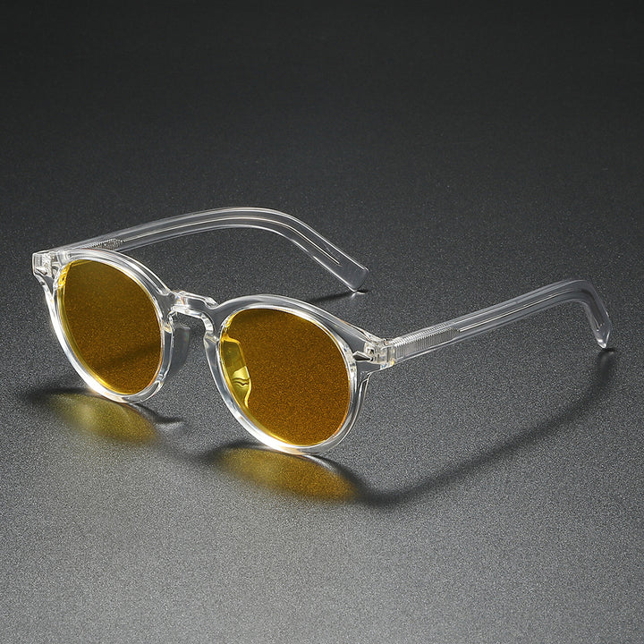 Ladies Round Sunglasses with Transparent Frame and Reflective Lenses Stornfield