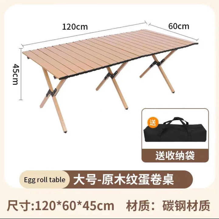 Foldable and Portable Camping Table with Durable Wooden Surface Stornfield