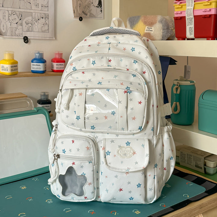 Star-Printed Casual School Backpack Stornfield