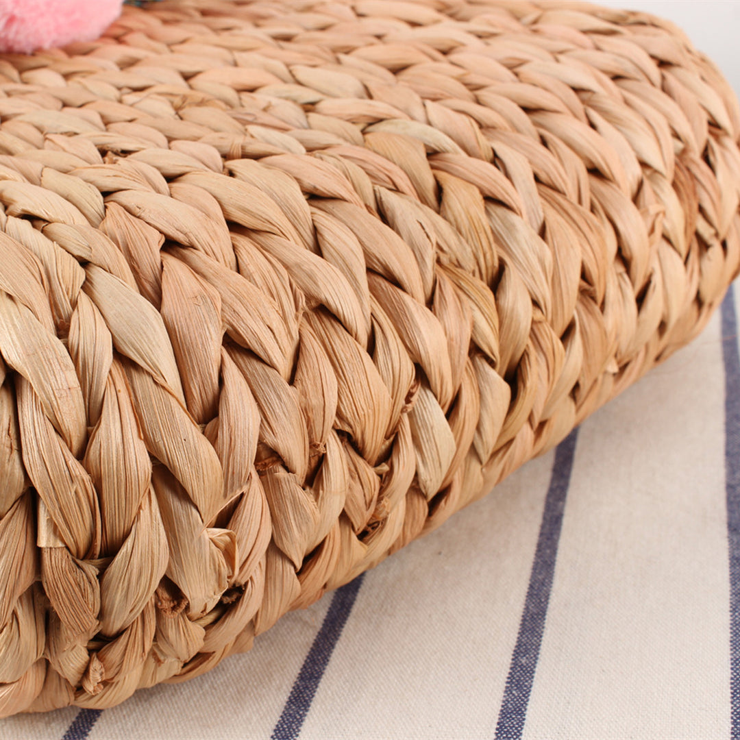 Beach bag with colorful pom poms Stornfield