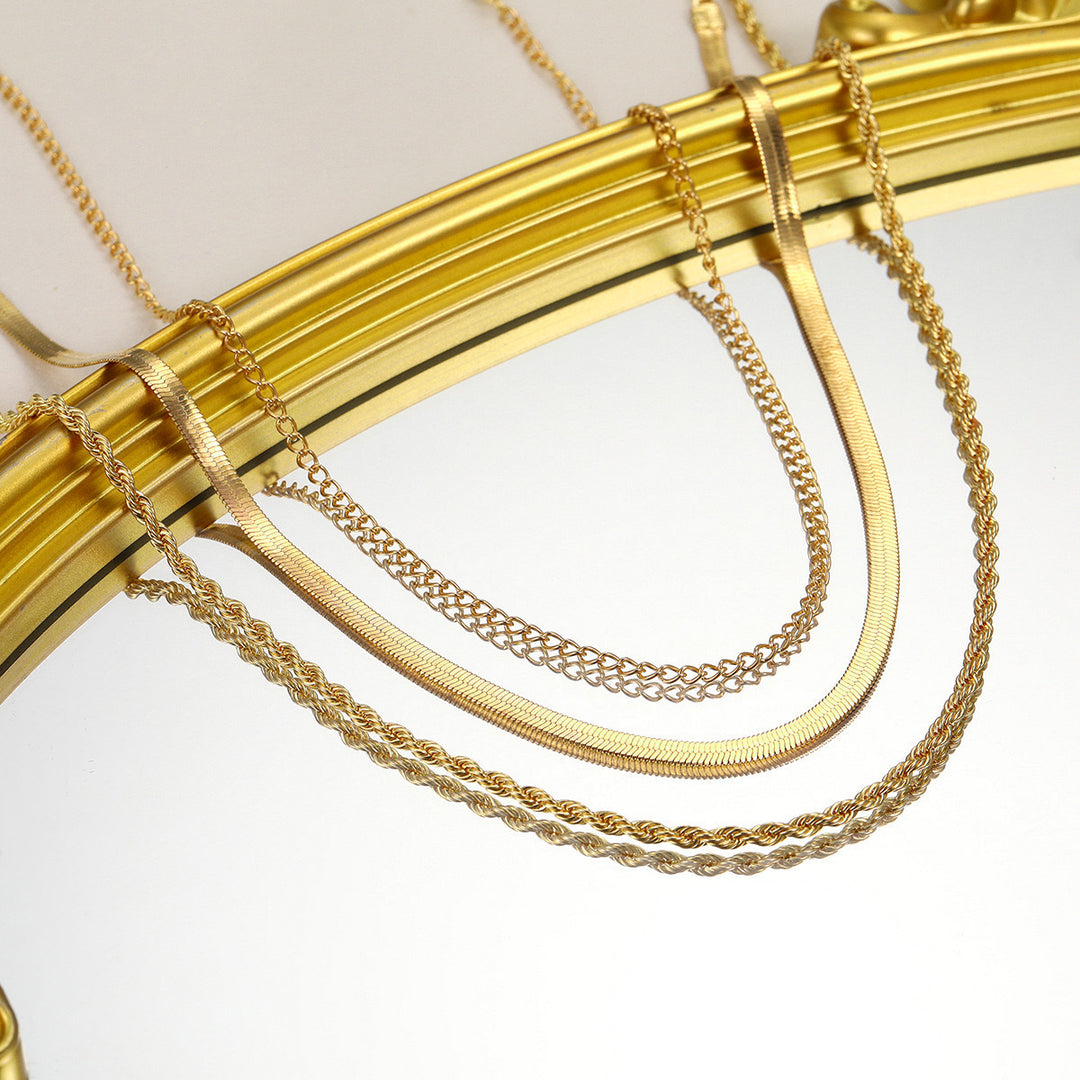 Layered Textured Chain Necklace Stornfield