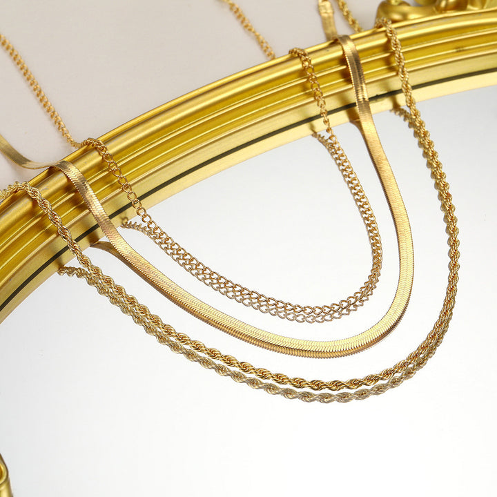 Layered Textured Chain Necklace Stornfield