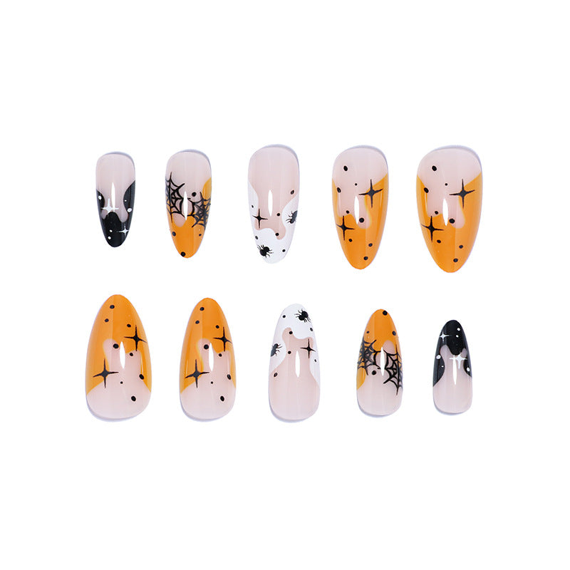 Artistic Halloween-Themed Press-On Nail Set Stornfield